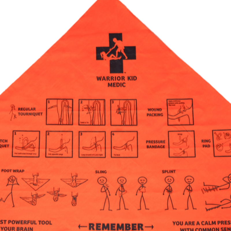 Warrior Kid Medic Multi tool Triangular Bandage close up