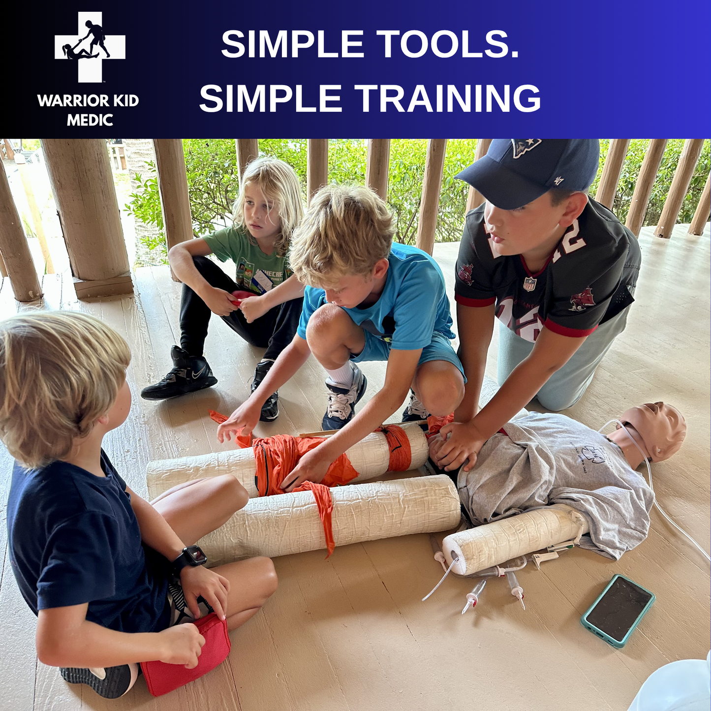 First Aid Training for Kids using Triangular Bandage