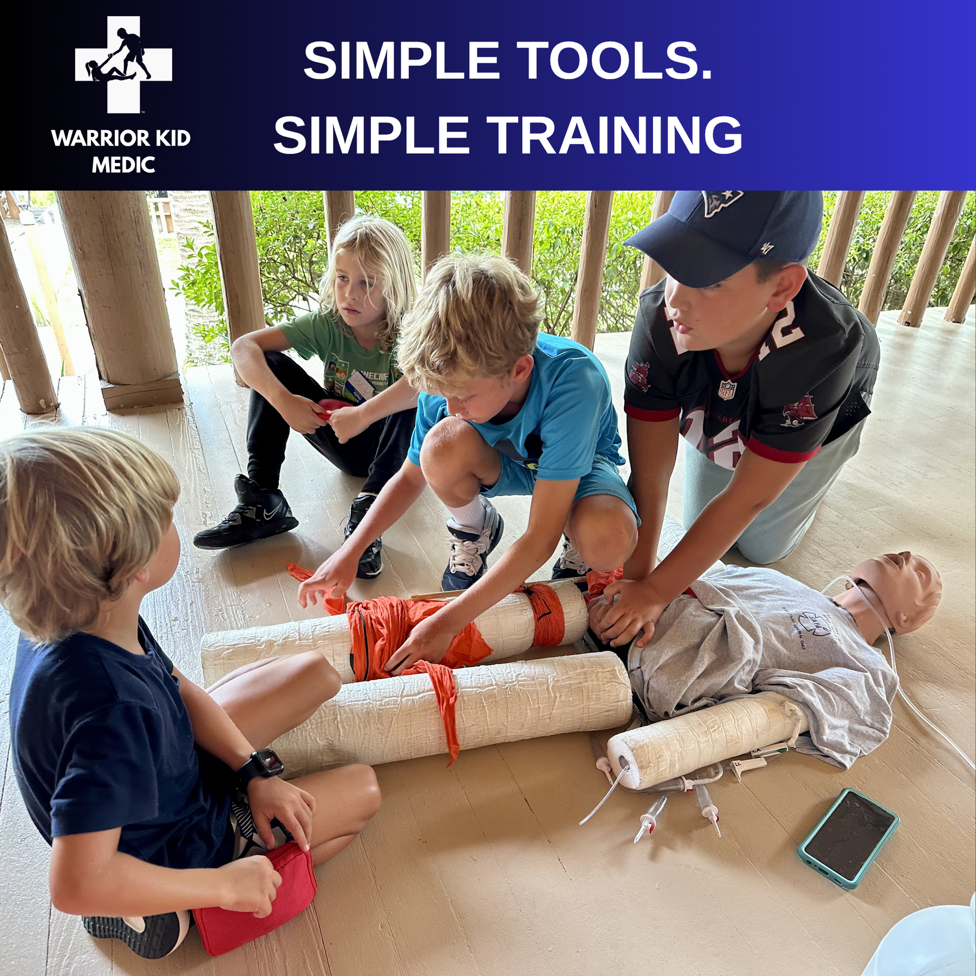 First Aid Training for Kids using Triangular Bandage