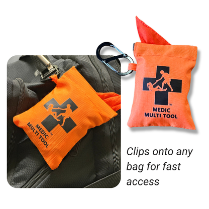 Medic Multi-Tool with Quick Draw Case | First Aid Triangular Bandage and Emergency Survival Use
