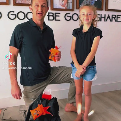 Warrior Kid Medic Multi-Tool with Quick Draw Case – Multi-Use Triangular Bandage First Aid Bandage Emergency Care