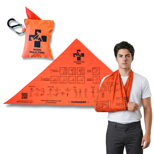 Medic Multi-Tool with Quick Draw Case | First Aid Triangular Bandage and Emergency Survival Use