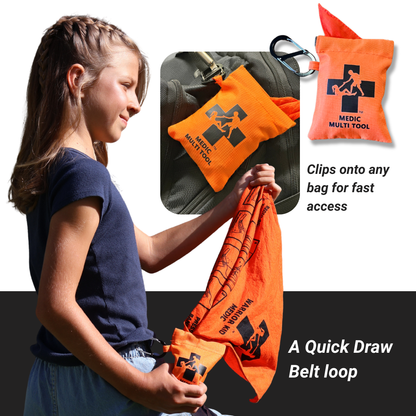 Medic Multi-Tool with Quick Draw Case | First Aid Triangular Bandage and Emergency Survival Use
